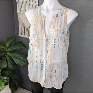 Sanctuary Sleeveless Button Front Blouse